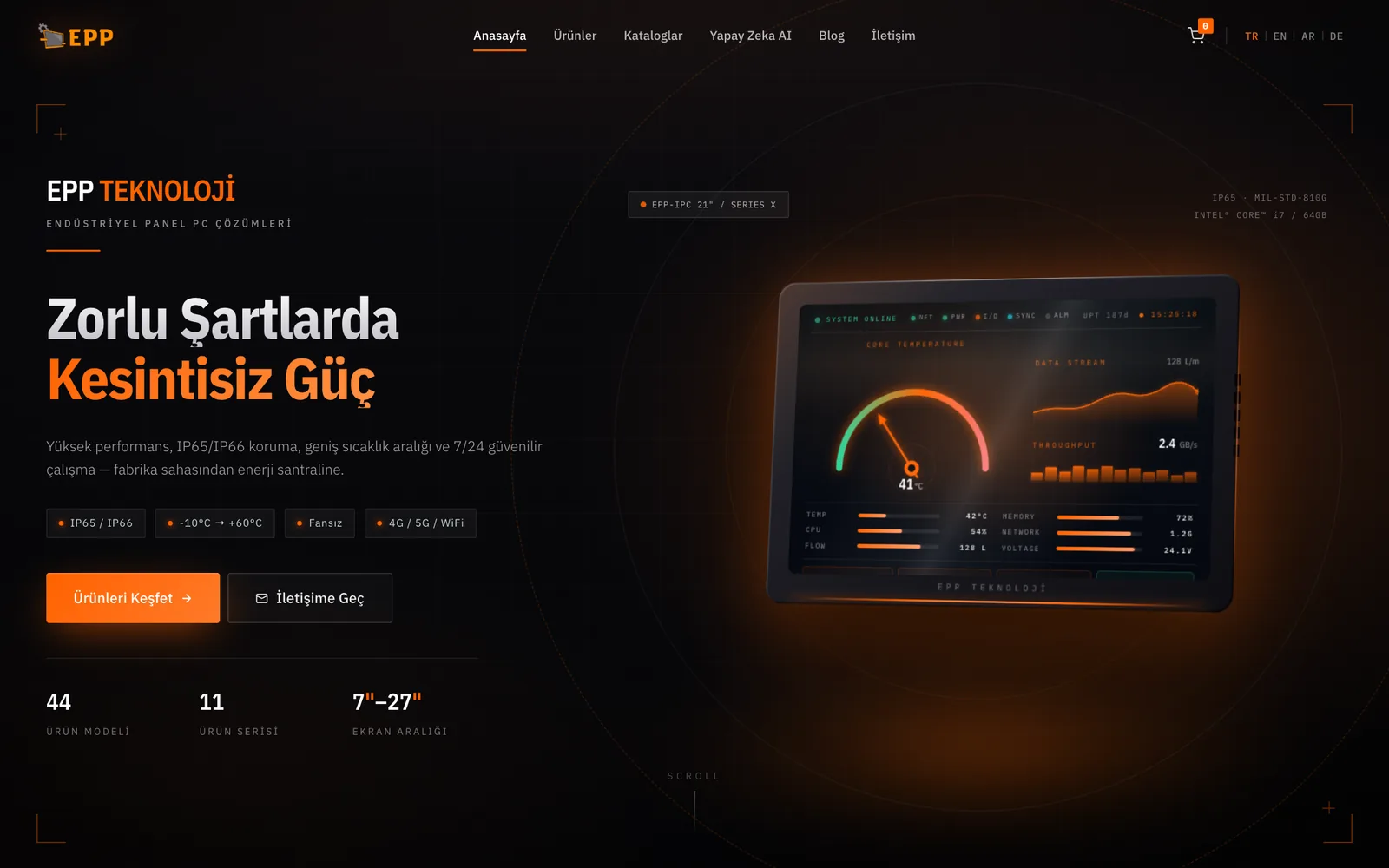 EPP Teknoloji web sitesi ekran kaydı